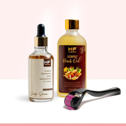 Hair Growth Combo Kit | Jatavrat Oil & Scalp Serum With 540 Needles Derma Roller